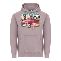 Vintage Zinc Happy Easter truck with Easter farm animals Vintage Hoodie - LillyAllenDesigns