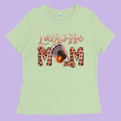 Pink Lacrose Mom Ladies Tee Designed By Jasminsmagicworld