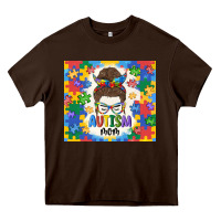 Chocolate Brown autism mom Heavy Core Tee - MaliasSmallBusiness