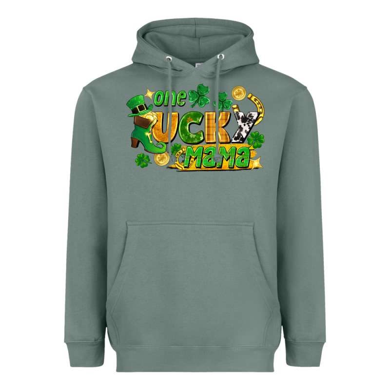 One Lucky Mama Heavyweight Hoodie by FaDigitalArtStudio | Teevron