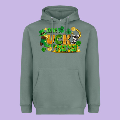 One Lucky Mama Heavyweight Hoodie Designed By Fadigitalartstudio