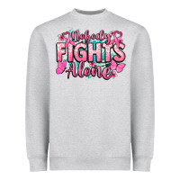 Heather Grey Nobody fights alone Cancer Awareness Heavyweight Sweatshirt - HowdyJamesFarm