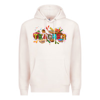 Pale Pink Cinco de mayo Teacher Premium Hoodie - FaDigitalArtStudio