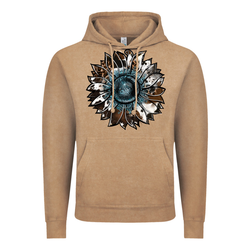 Cowhide Leopard And  Leather Sunflower Vintage Hoodie by RanaPortraitStore | Teevron