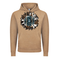 Vintage Coffee cowhide leopard and  leather sunflower Vintage Hoodie - RanaPortraitStore