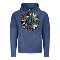 Vintage Denim cowhide leopard and  leather sunflower Vintage Hoodie - RanaPortraitStore