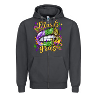 Smoke mardi gras with  lip olivia Zipper Hoodie - OliviaCreatesArt