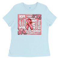 Baby Blue cancer words Ladies Tee - MaliasSmallBusiness