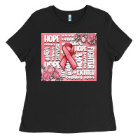 Black cancer words Ladies Tee - MaliasSmallBusiness