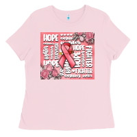 Bubblegum Pink cancer words Ladies Tee - MaliasSmallBusiness