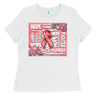 White cancer words Ladies Tee - MaliasSmallBusiness