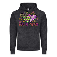 Vintage Black Mardi Gras heart Vintage Hoodie - LillyAllenDesigns