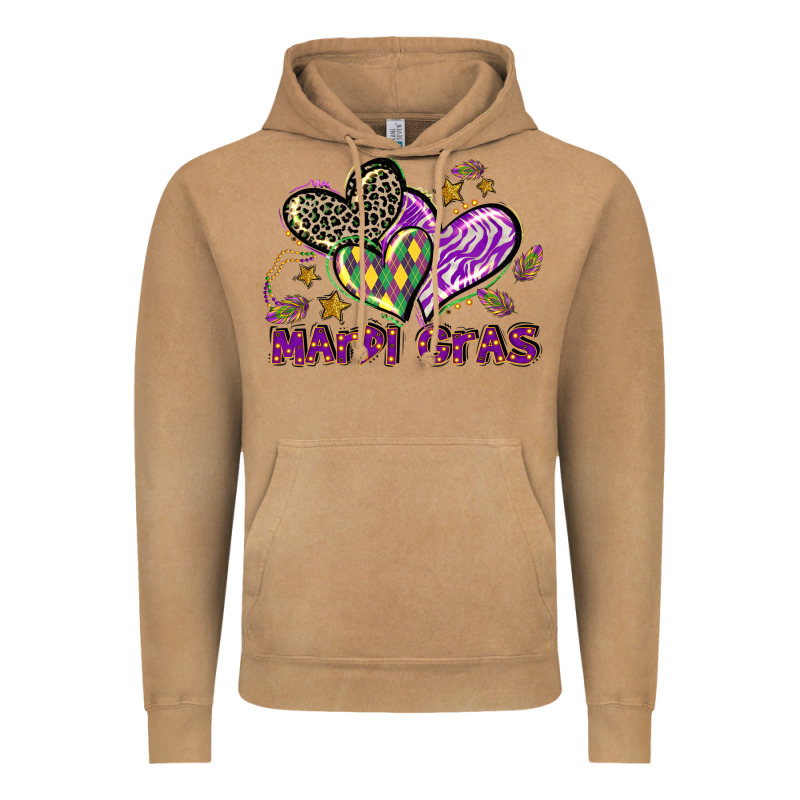 Mardi Gras Heart Vintage Hoodie by LillyAllenDesigns | Teevron