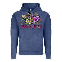 Vintage Denim Mardi Gras heart Vintage Hoodie - LillyAllenDesigns