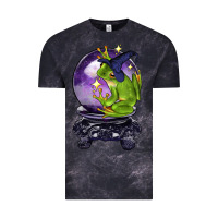 Cloud Black Halloween Frog With Crystal Ball Vintage Tee - LillyAllenDesigns
