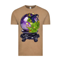 Vintage Coffee Halloween Frog With Crystal Ball Vintage Tee - LillyAllenDesigns