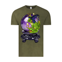 Vintage Olive Halloween Frog With Crystal Ball Vintage Tee - LillyAllenDesigns