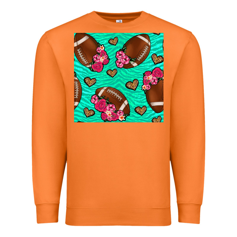 American Football Roses And Hearts Seamless Pattern Premium Sweatshirt by BundleAndBundleShop | Teevron