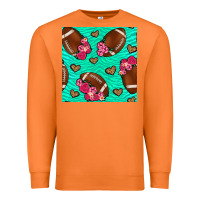 Carrot american football roses and hearts seamless pattern Premium Sweatshirt - BundleAndBundleShop