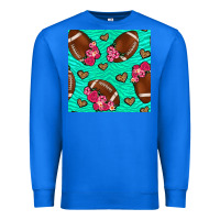 True Royal american football roses and hearts seamless pattern Premium Sweatshirt - BundleAndBundleShop