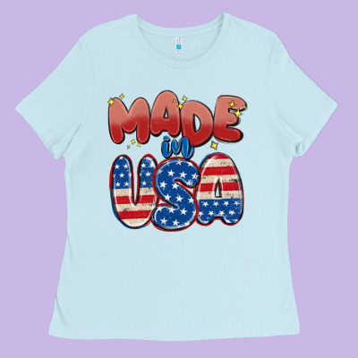 Made In Usa Ladies Tee Designed By Maliassmallbusiness