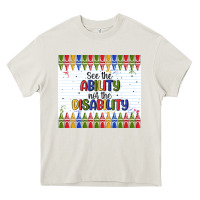Cream see the ability not the disability Heavy Core Tee - MaliasSmallBusiness