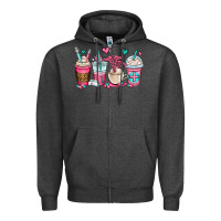 Charcoal Heather nurse coffee cups Zipper Hoodie - OliviaCreatesArt