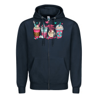 Navy nurse coffee cups Zipper Hoodie - OliviaCreatesArt