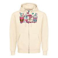 Sandshell nurse coffee cups Zipper Hoodie - OliviaCreatesArt