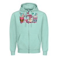 Seafoam nurse coffee cups Zipper Hoodie - OliviaCreatesArt