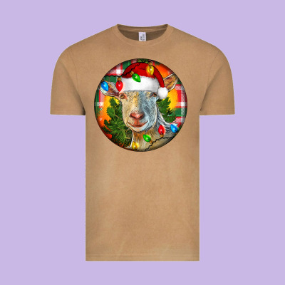 Saanen Goat Christmas Vintage Tee Designed By Lillyallendesigns