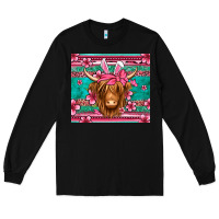 Black easter longhaired cow Long Sleeve Tee - Jasminsmagicworld