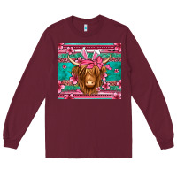Burgundy easter longhaired cow Long Sleeve Tee - Jasminsmagicworld
