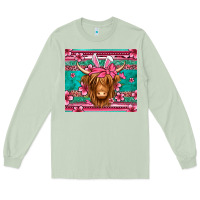 Matcha easter longhaired cow Long Sleeve Tee - Jasminsmagicworld