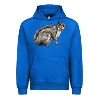 Cobalt Gray Squirrel Urban Hoodie - LillyAllenDesigns