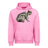 Fuchsia Pink Gray Squirrel Urban Hoodie - LillyAllenDesigns