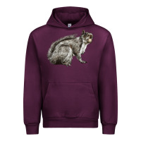 Mauve Wine Gray Squirrel Urban Hoodie - LillyAllenDesigns