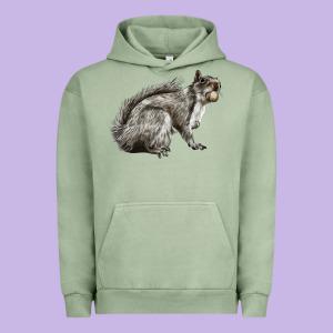 Gray Squirrel Urban Hoodie Designed By Lillyallendesigns