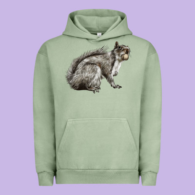 Gray Squirrel Urban Hoodie Designed By Lillyallendesigns