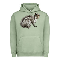 Pigment Oil Green Gray Squirrel Urban Hoodie - LillyAllenDesigns