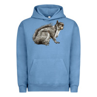 Pigment Pebble Blue Gray Squirrel Urban Hoodie - LillyAllenDesigns