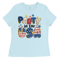 Baby Blue party in the usa Ladies Tee - MaliasSmallBusiness