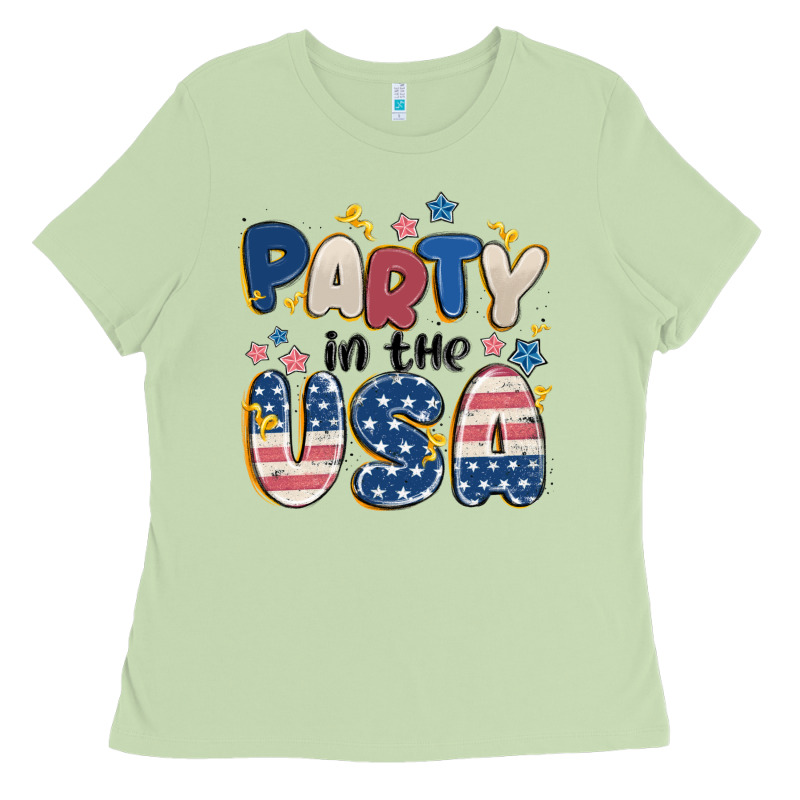 Party In The Usa Ladies Tee by MaliasSmallBusiness | Teevron