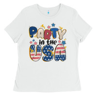 White party in the usa Ladies Tee - MaliasSmallBusiness