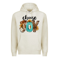 Oatmeal Heather Western Choose Joy Premium Hoodie - FaDigitalArtStudio
