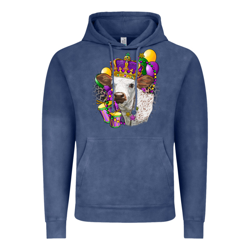 Mardi Gras Longhorn Calf Vintage Hoodie by LillyAllenDesigns | Teevron