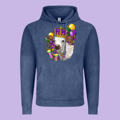 Mardi Gras Longhorn Calf Vintage Hoodie Designed By Lillyallendesigns