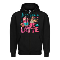 Black love you a latte Zipper Hoodie - OliviaCreatesArt