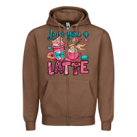 Chestnut love you a latte Zipper Hoodie - OliviaCreatesArt