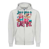 Dove Grey love you a latte Zipper Hoodie - OliviaCreatesArt